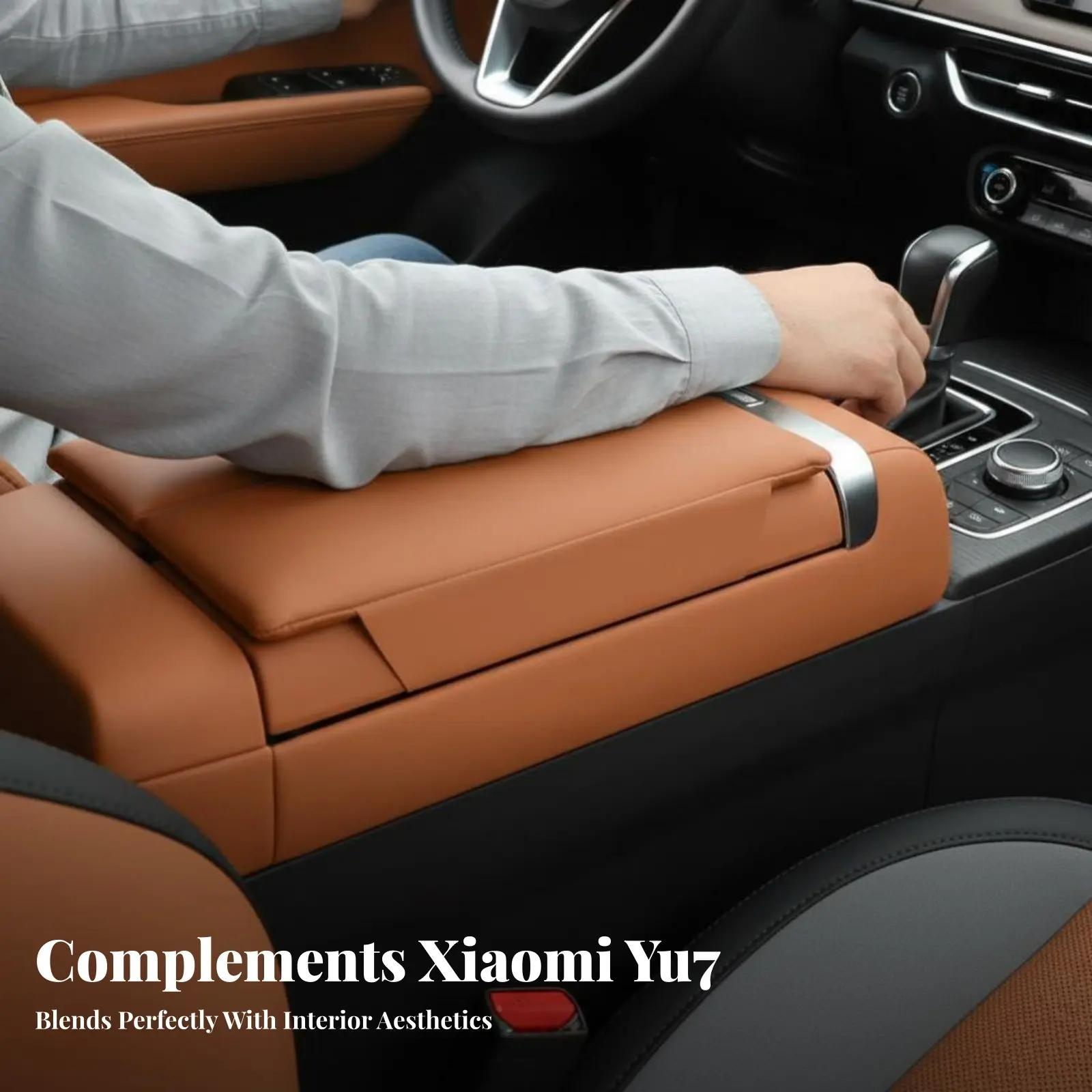 

Подушка-увеличитель для подлокотника автомобиля Xiaomi YU7, кожаная накладка-подлокотник, органайзер, аксессуары для салона, случайный цвет