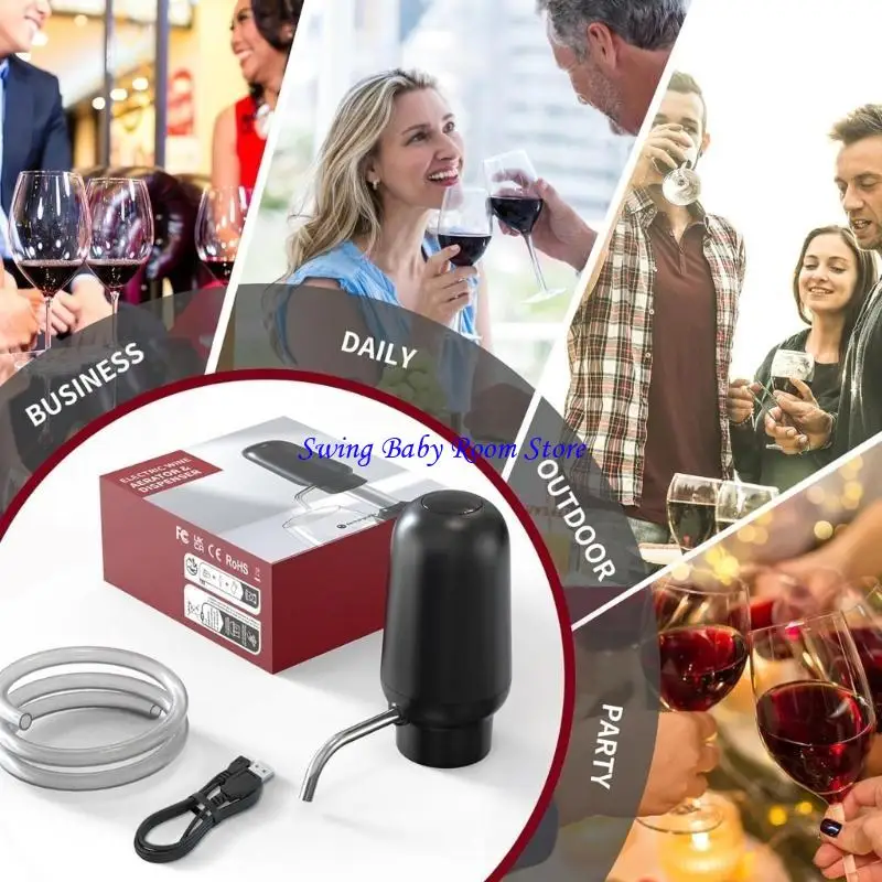 K1AD 다중 기능성 와인 에어레이터 자동 와인 디캔터 전기 와인 전기 와인 폴라 abs 재료 와인 도구 와인 애호가를위한 선물
