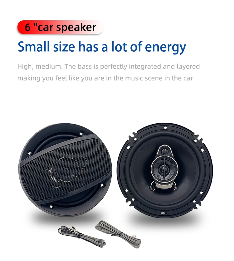 Rubber edge NOM 40W max 400W 6 Inch 4ohm 92db Car Coaxial Speaker Hot Selling 3 Way 16 cm Iron Car Speaker Accessory Cheap Price