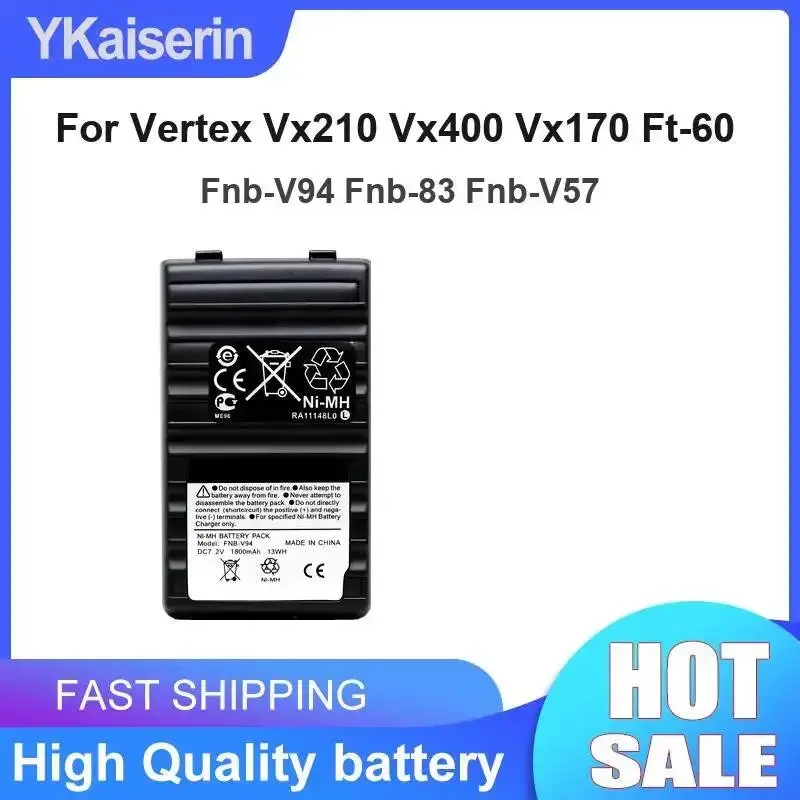 Fast Shipping Walkie - Talkie Battery Fnb-V94 Fnb-83 Fnb-V57 Robust For Vertex Vx210 Vx400 Vx170 FT-60 1800mAh