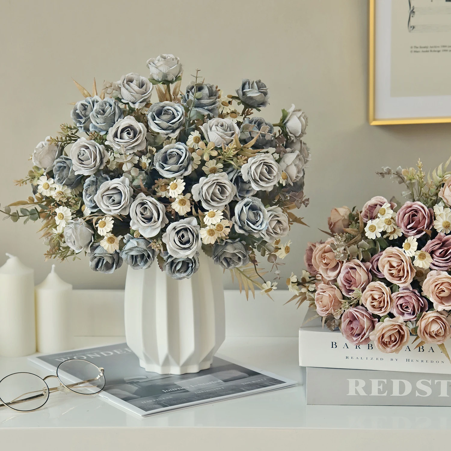 Seidenrosen Künstliche Blumen DIY Hochzeit Heim Empfangsraum Weihnachtsfeier Dekoration Brautstrauß Bunte Fotografie-Produkte – Detail 2