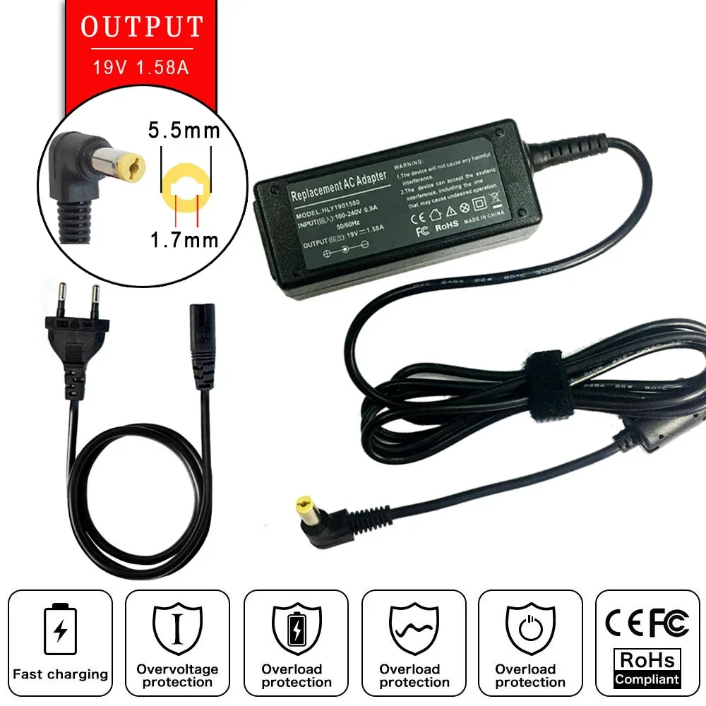 19V 1.58A HP-A0301R3 Laptop AC Adapter Charger for Acer Aspire 1820P 1820PT 1825PT 1830TZ 1810T 1810TZ 1825PTZ 1820PTZ 1420P