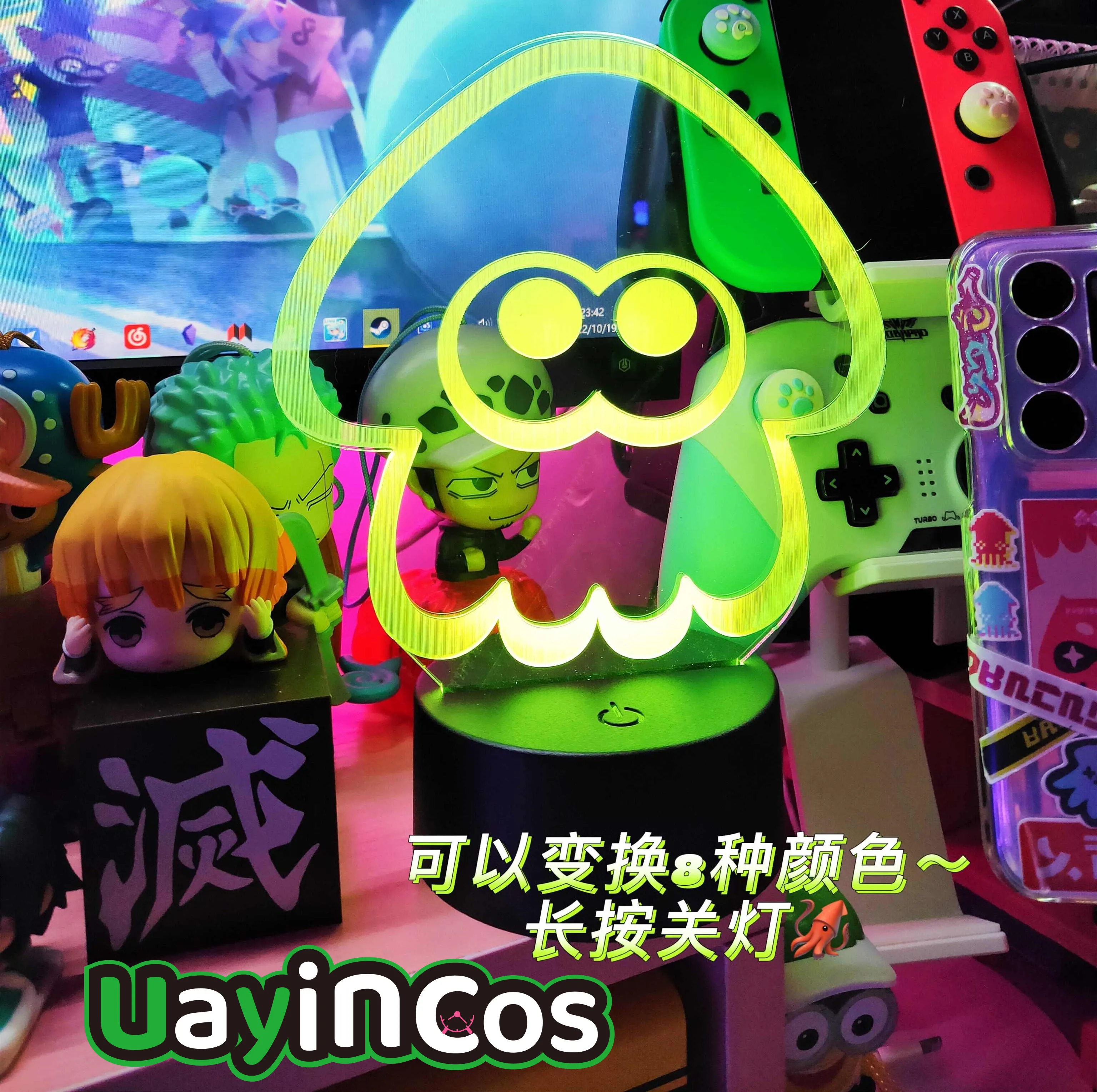 

Nightlight Octopus Squid Hand Sensing Control Night Light Seven Color Lamp Ornaments Anime Cute Figure Game Toys Kids Gifts