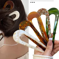 U-shaped Hairpin Female Meatball Head Pan Hair Hairpin New Head Simple Chinese Hairpin Modern Style Temperament Hairpin