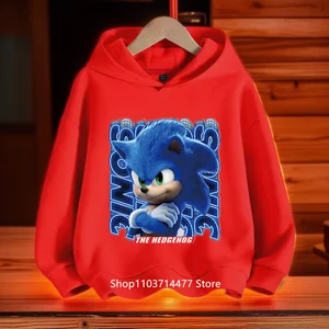Heiße super schläfrige Cartoon -Cartoon -Druck Lungen Baby Kinder Jungen Kinder Kinder Ärmel Sweatshirt 12 Hauptverkäufe Sonic Children's Clothing - №7