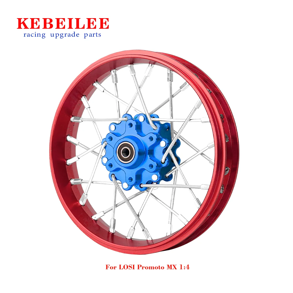 KEBEILEE CNC Aluminum Front Wheel V2 For LOSI Promoto MX motorcycle  1:4 Red