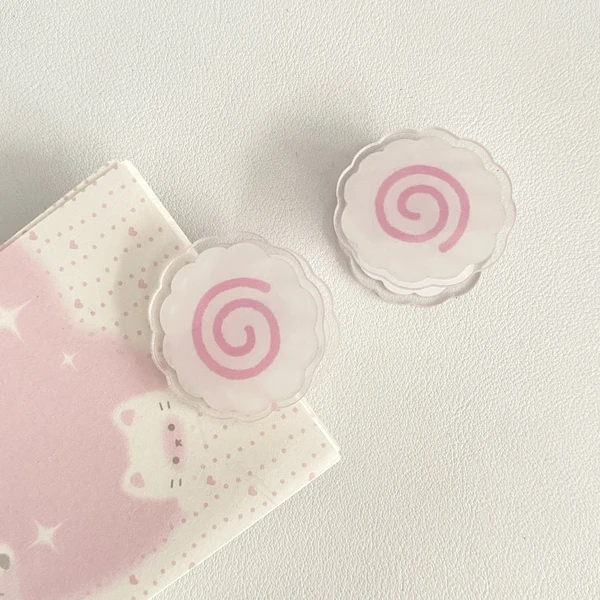 Cute White Fish Cake Acrylic PP Clip Photo Clip