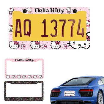 Rámeček na poznávací značku auta Hello Kitty, anime, Sanrio KT, držák poznávací značky, kryt, autopříslušenství 8 nejlepší prodej Kryt demonstrace Sanrio - №1