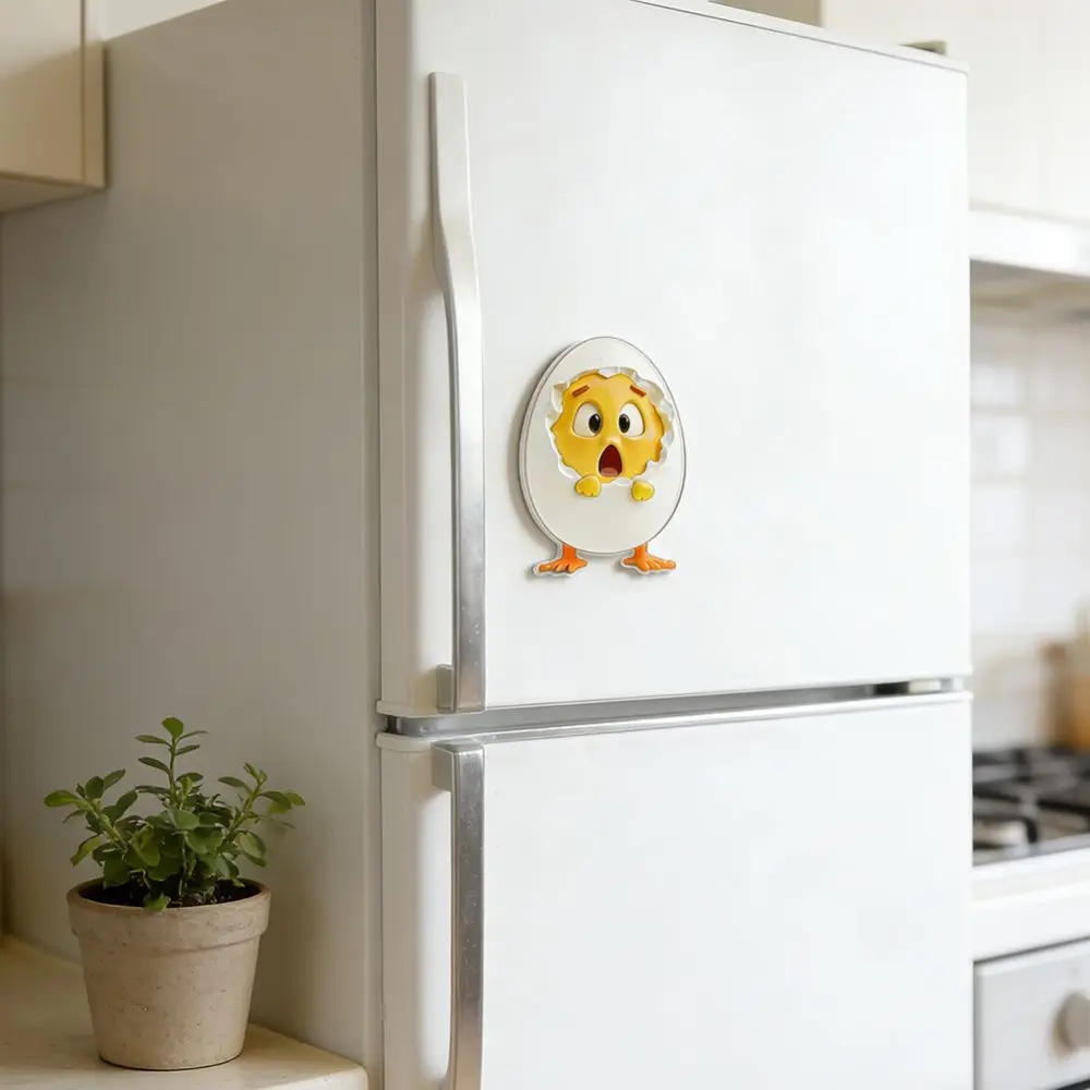 Resin Chick Refrigerator Sticker DIY Animal Chick Fridge Stickers Funny Decoration Simulation Chicks Hatch Eggs Living Room