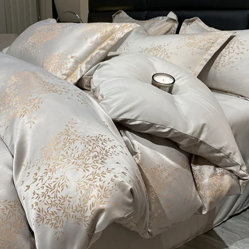 Silk-Cotton Jacquard Bedding Sets Solid Pure Cotton Nude 1 Silk-Cotton Jacquard Bedding Sets Solid Pure Cotton Nude