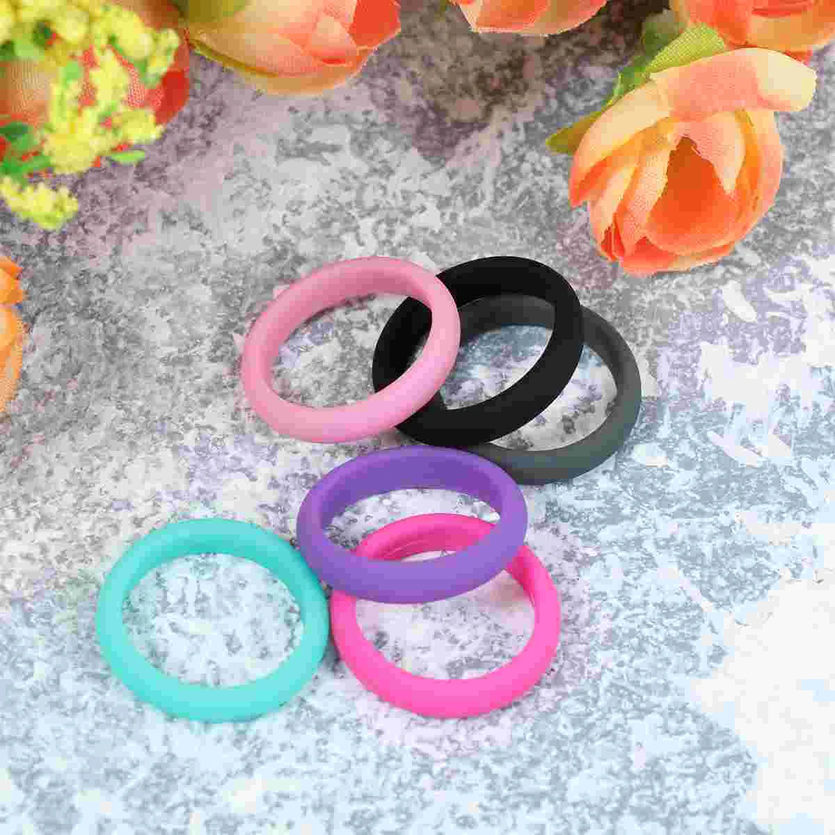 6 Pcs Silicone Wedding Ring Rubber Rings Slicone The Sports European and American