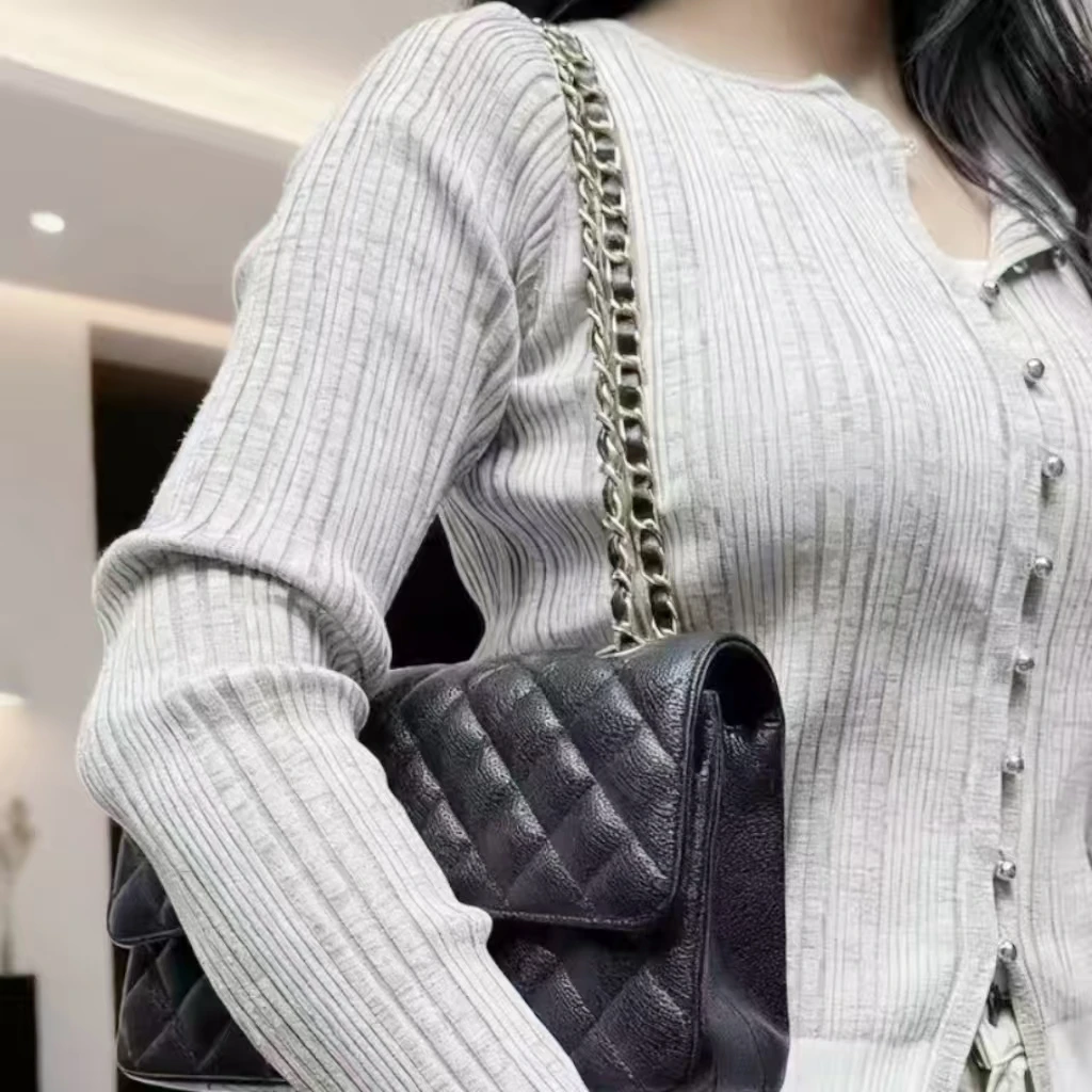 

Luxury Women's Handbag Top-quality Chain Bag Caviar Genuine Leather Large Capacity Single Shoulder Crossbody Bag