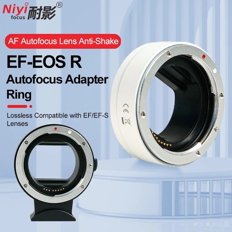 

NIYI EF-EOS R Auto Focus AF Lens Adapter for Canon EF mount lens 18-55mm Adapt to Canon EOS R Camera RP R50 R6 R6II R8 R10 R50