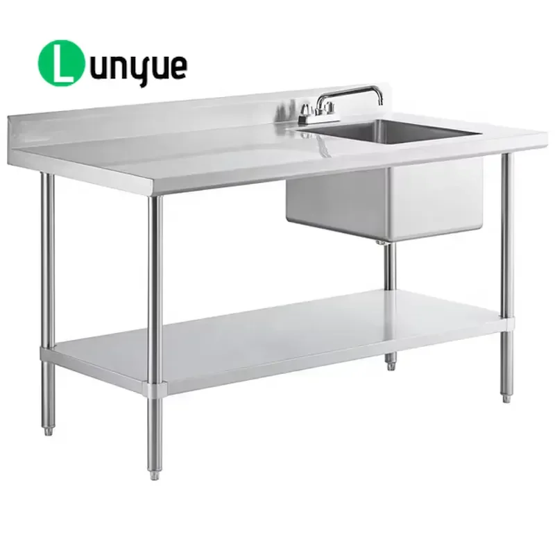 304 Stainless Steel Single Bowl Kitchen Sink with Left or Right Drain Board NSF Certified Durable Inox Wash Basin for Home