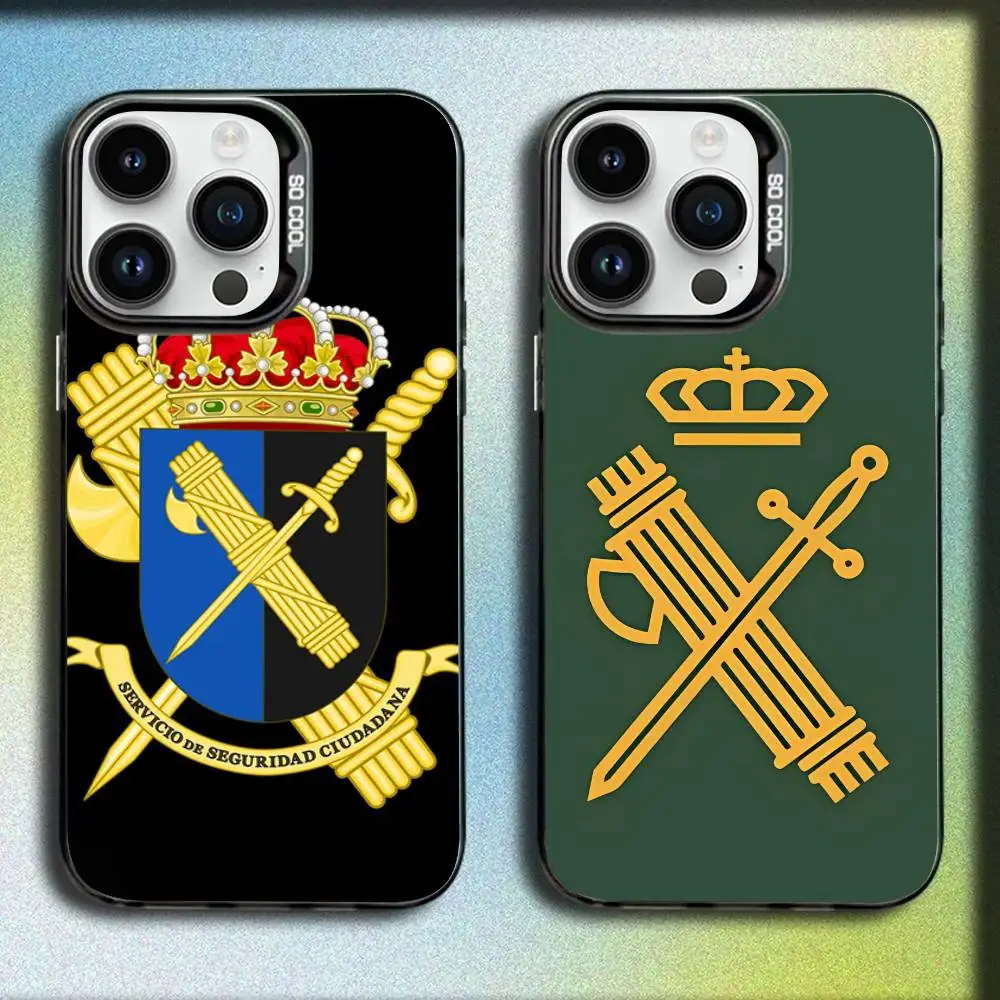 

S-Spanish Guard Civil E-Emblem Phone Case For iPhone 17,16,15,14,13,12,11,Pro,Max,Plus,E,SE4,Air,Mini Black IMD Box