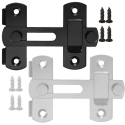 Stainless Steel Door Locks 180° Flip Sliding Latch Secure Sliding Barn Door Lock Heavy-Duty Gate Latch for Cabinets Wooden Doors