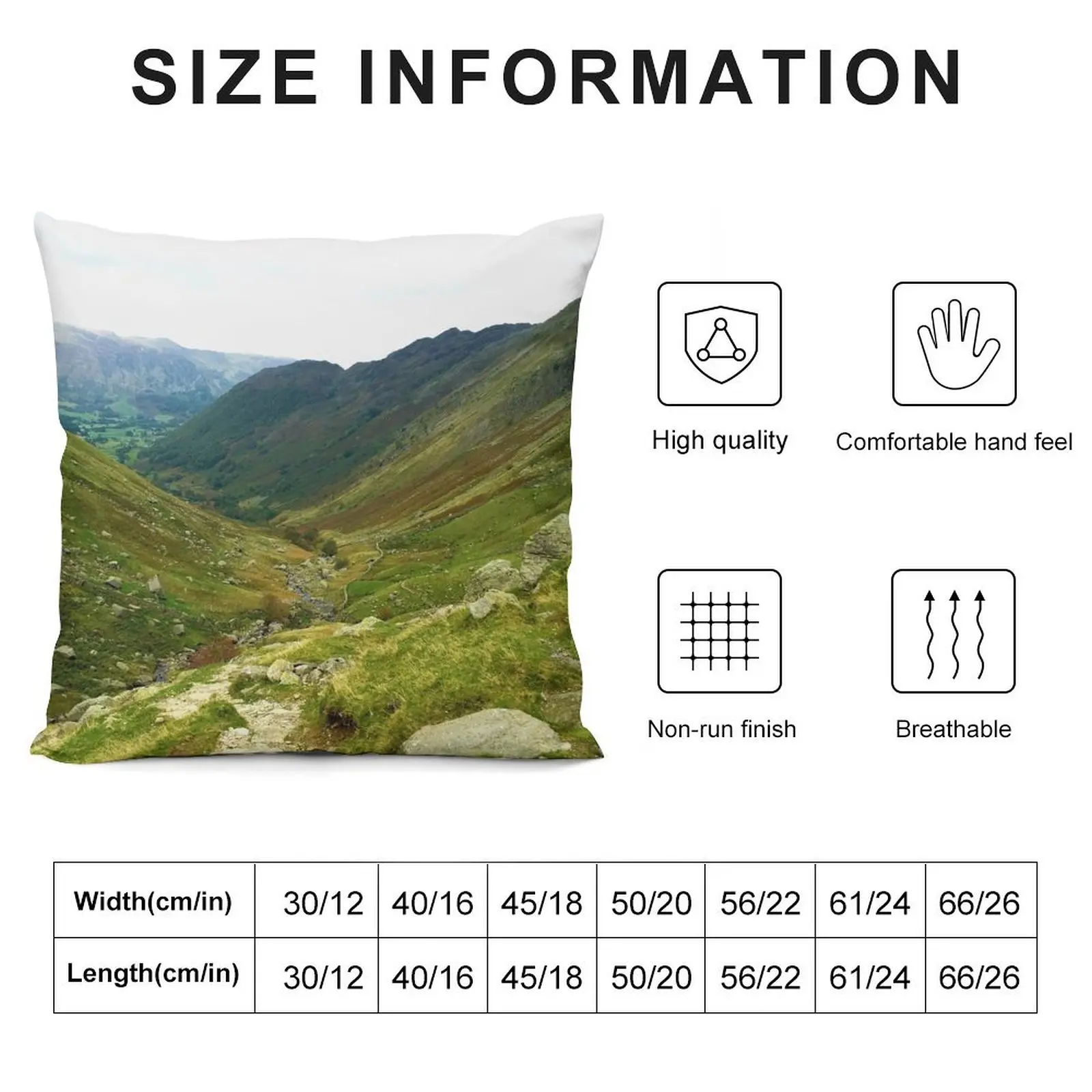 Grasmere to Grisedale Tarn, Cumbria, UK Throw Pillow Sofa Cushion Cover Cushion Cover Luxury pillow