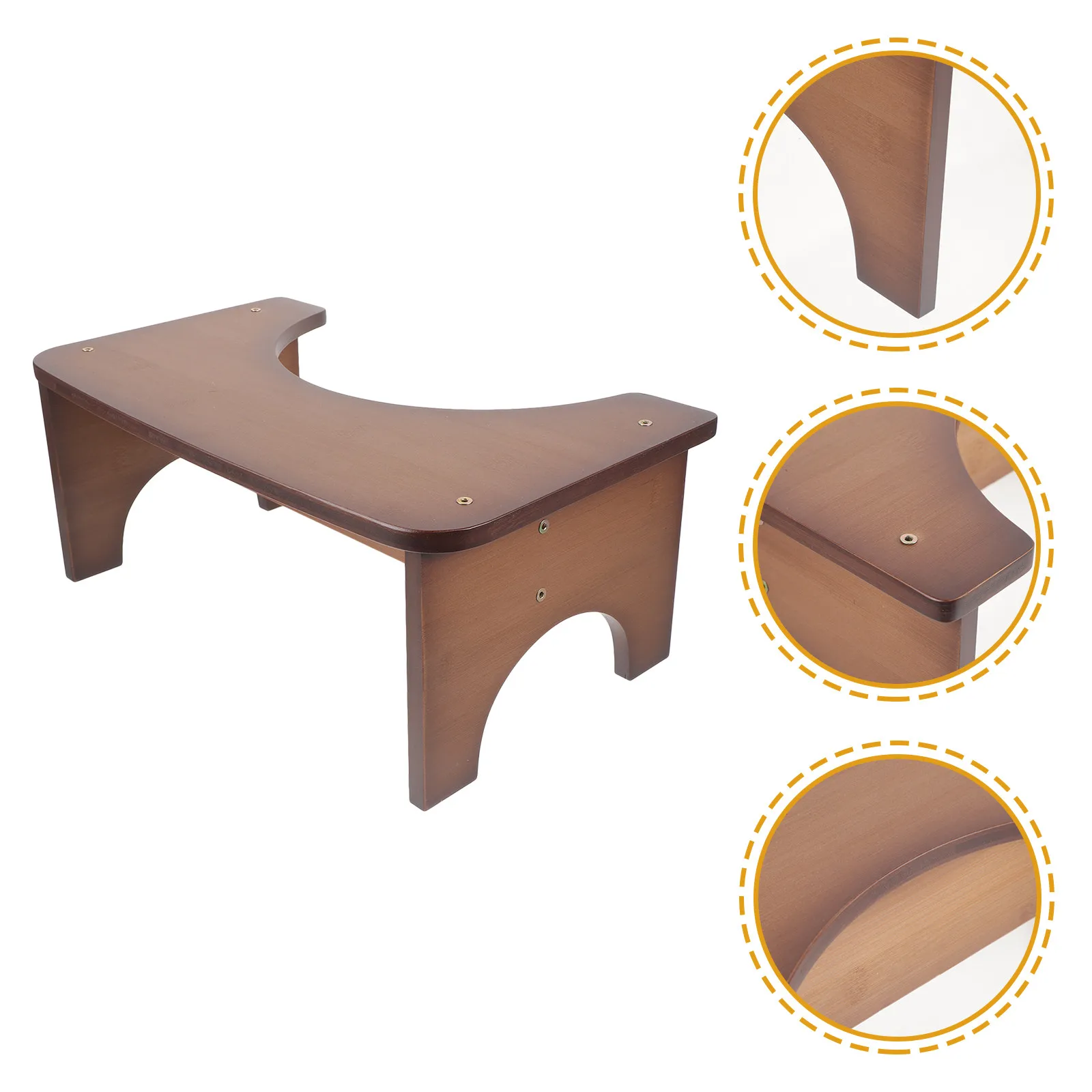 

Bathroom Toilet Stool Bamboo Small Bench Sturdy Durable Poop Stool Foot Support Comfortable Stable for Adults Elderly Pregnant