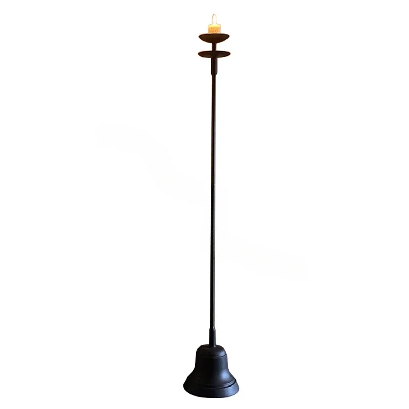 

American Retro Iron Art Candle Holders Home Decoration Floor Lamp Holder B&B Room Old-fashioned Candlestick for Candle Ornaments