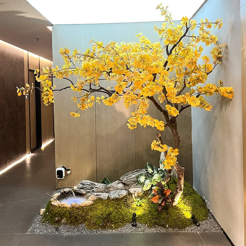 

High End Ginkgo Tree Window Decoration Landscaping Floor Mounted Large Ornaments Home Decoration Artifical Trees