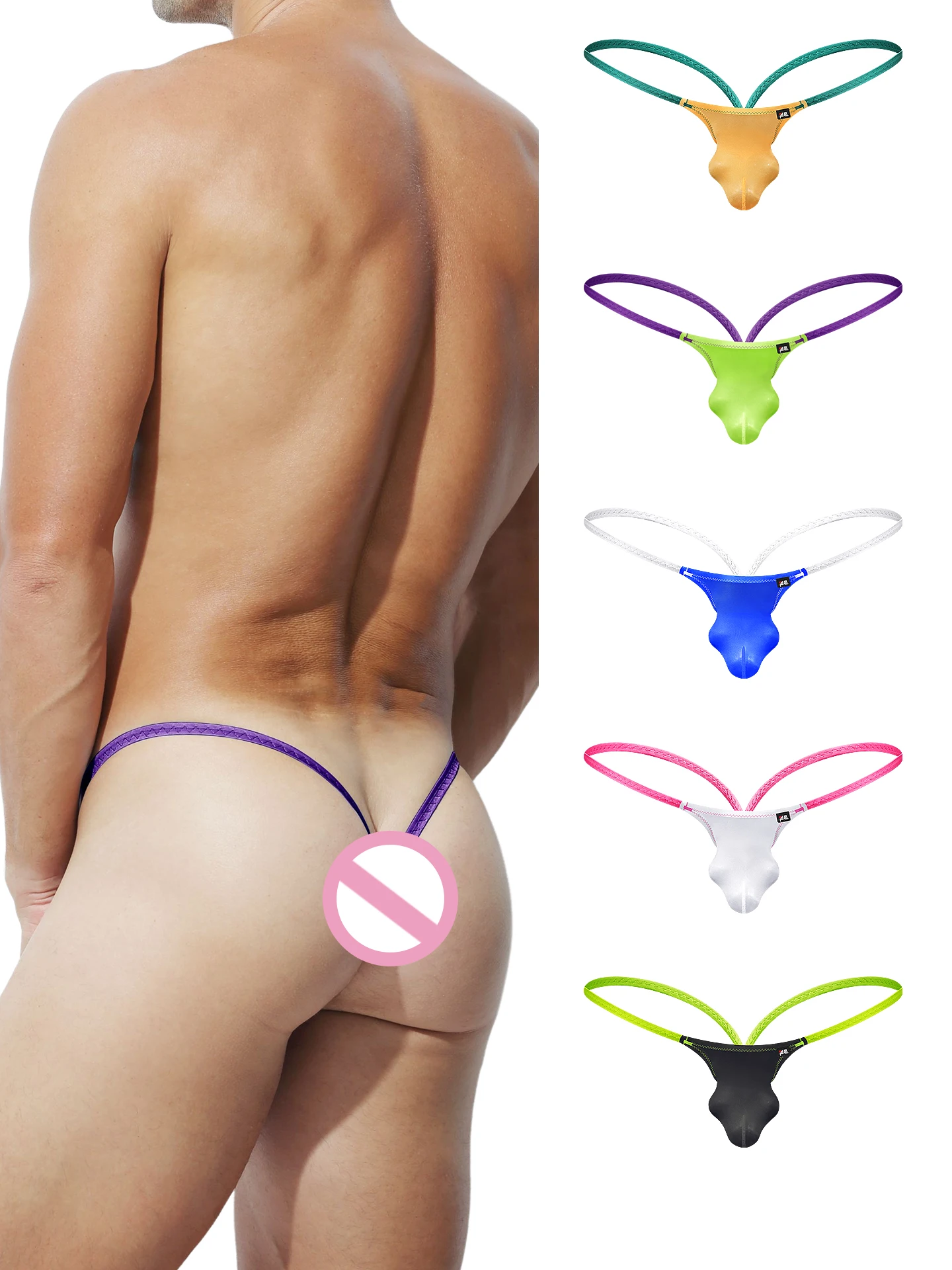Underwear Men's Lovely Thongs Transparent T-Pants Ultra-Thin Ice Silk Men's Fun Low Waisted Slim Fitting T-Pants
