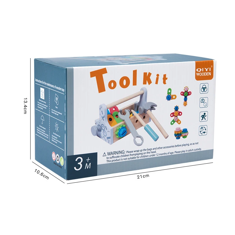 Kinderen Gereedschapskist Houten Speelgoed DIY Schroef Reparatieset Speelgoed Fantasiespel Set Moer Demontage Schroef Montage Gereedschap Educatief Speelgoed Cadeau