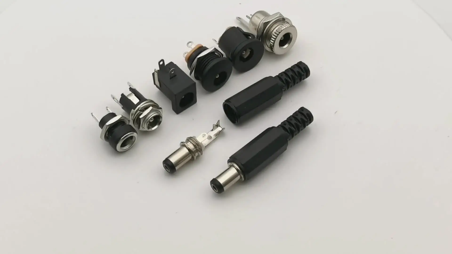 10Pcs DC Connectors 5.5x2.1mm 3.5x1.3mm DC Power Plug Male Female Jack Socket Nut Panel Mount DC Power Adapter Connector 5.5*2.1