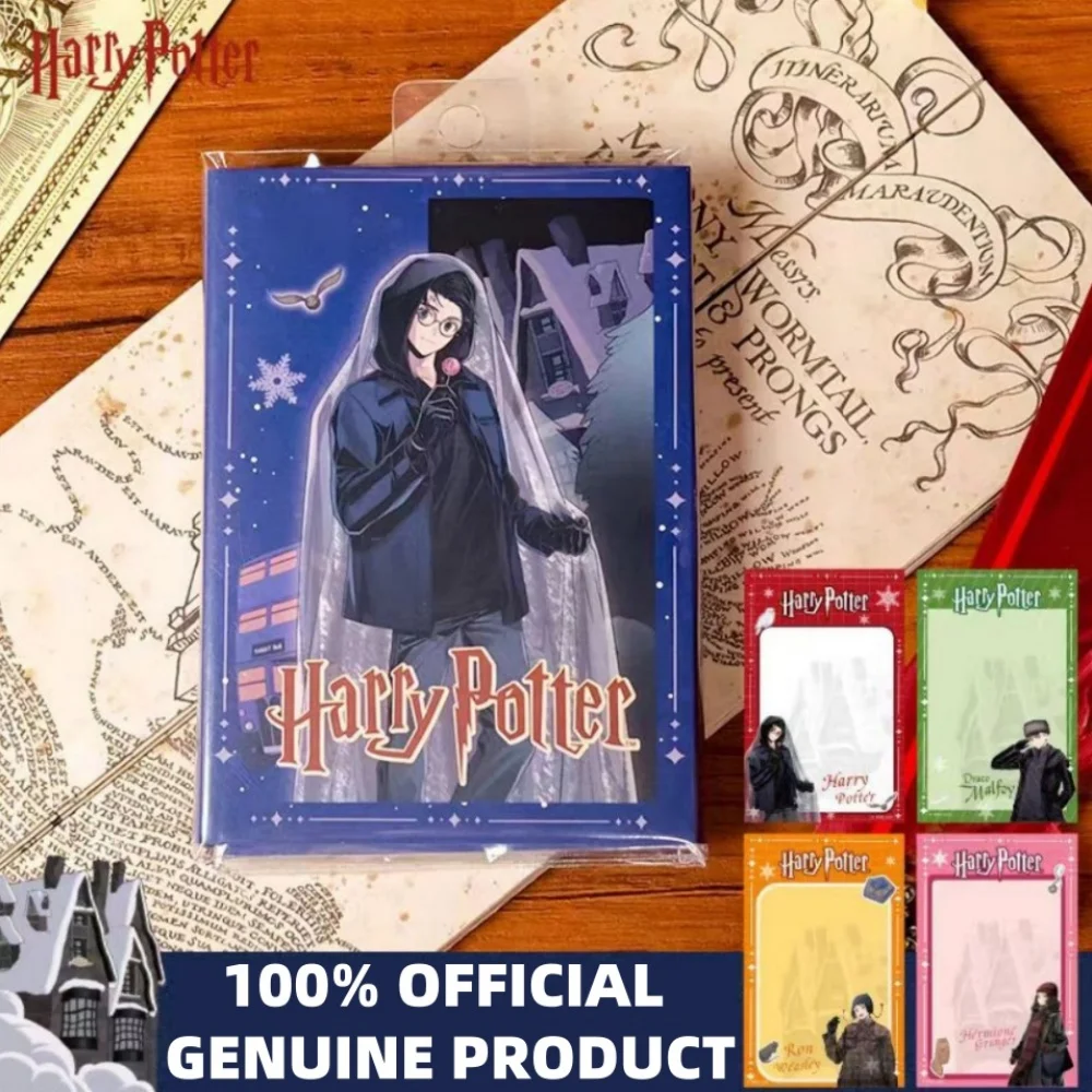 Genuino Harry Potter 80 hojas 4 notas adhesivas autoadhesivas suministros de papelería de dibujos animados notas de mensaje familiar regalos de cumpleaños para niñas