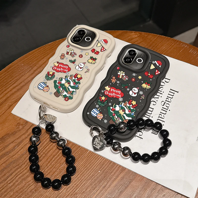 Weihnachtsschneemann, geeignet für POP 9 4G-Hülle, hergestellt aus flexiblem Mode, bietet elegantes und Lanyard-Erlebnis in Spark Go 1