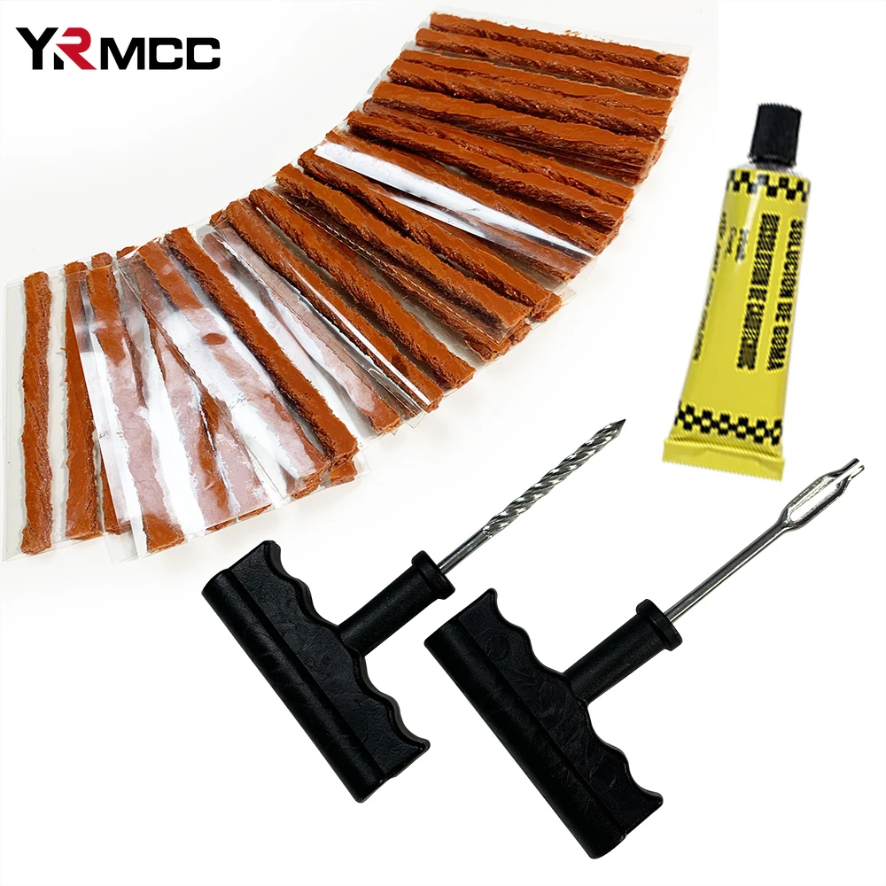 20pcs Car Tire Repair Tools Rubbers Strips Tyre Glue Kit Universal Wheel Repairing Inner Tube Puncture Rubber Glue Repair Tools