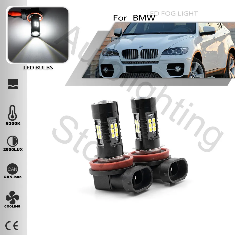 

2PCS For BMW X6 E71 E72 F16 F86 H8 H11 LED Fog Light DRL Daytime Running light Bulbs Canbus H8 H11 Driving Lamp Headlamp 12V