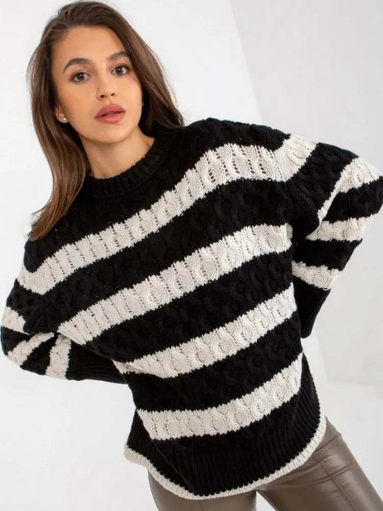 

2025 Autumn Women V-Neck Ruffles Sweater Long Sleeve Knitted Bottoming Stripe Printing Pullovers Women Casual Sweater Winter