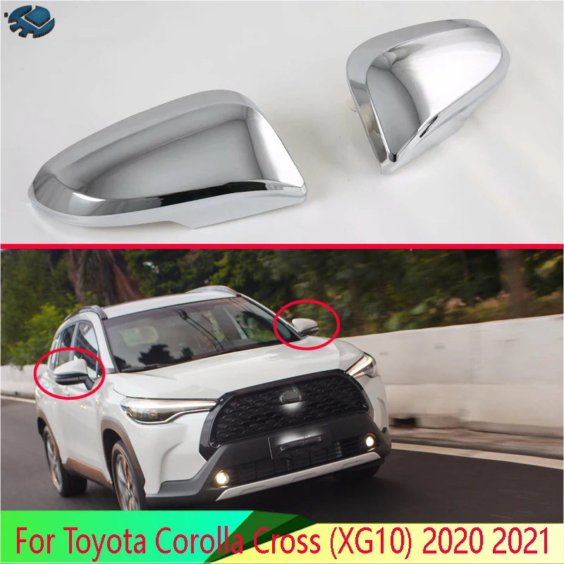 For Toyota Corolla Cross (XG10) 2020 2021 ABS Chrome Door Side Mirror Cover Trim Rear View Cap Overlay Molding Garnish