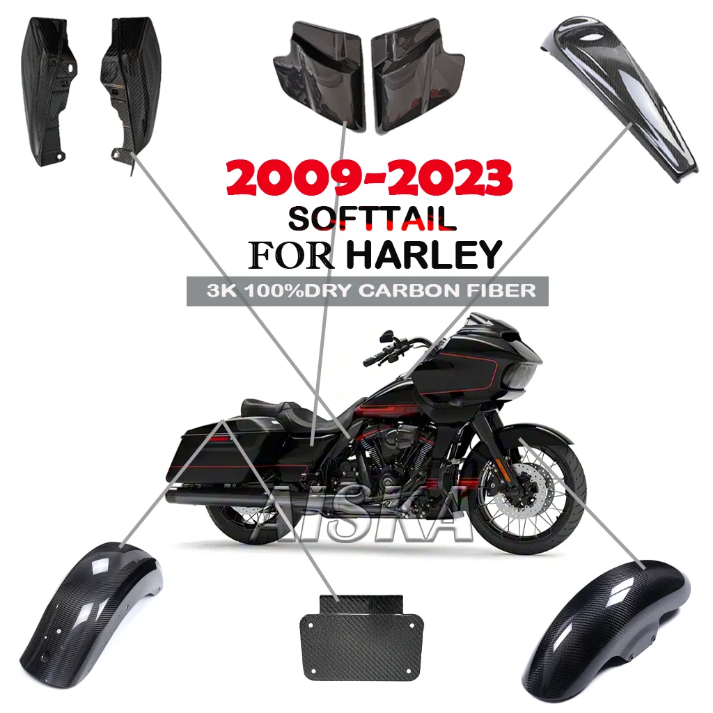Für Harley Touring Modelle Road Glide Street Glide 2009-2023 Kotflügel Kraftstofftankabdeckung Seitenverkleidung Verkleidungs-Kit 3K Trockene Kohlefaser