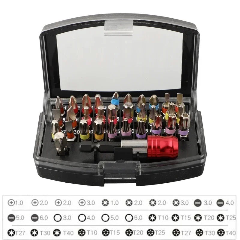 

32pcs Screwdriver Bits Hex Torx Bits Socket Quick Release Connector Repairing Tool PH/H/SL/Torx Head Workshop Manual Tools