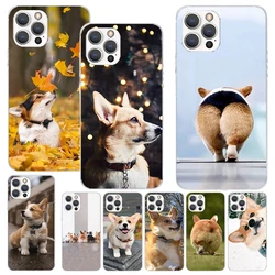 Cute Lovely Corgi Dogs Print Soft Case for iPhone 17 Air 16 16E 15 14 Plus 13 Mini 12 11 Pro Max Phone Shell SE 7 8 Pattern Cove