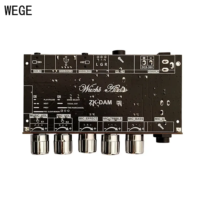 WEGE ZK-DAM H1 Karaoke Reverb Board Front Effect Microphone WEGE ZK-DAM H1 Karaoke Reverb Board Front Effect Microphone