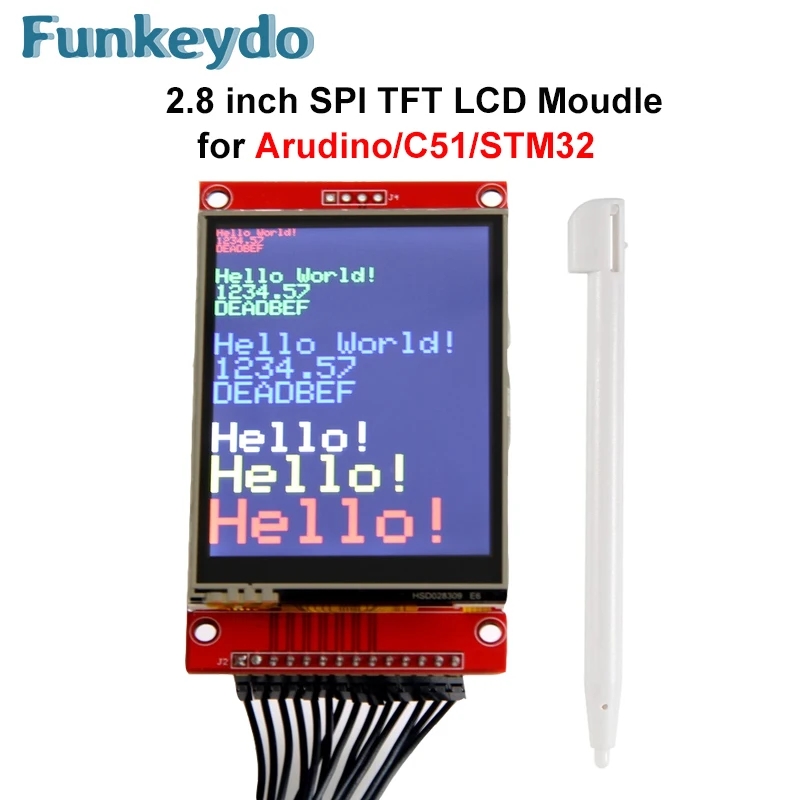 2.8 inch TFT SPI Touchscreen LCD Display ILI9341 Driver 320x240 Pixel TFT LCD Module Shield 5V/3.3V Compatible with Arduino IDE