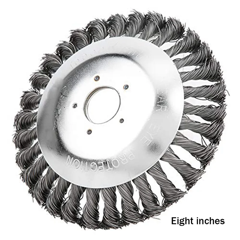ABGR-Weed Remover Tool Rasenbürste Trimmerkopf 8 Zoll Stahldraht Rad Freischneider Klinge Gartenbedarf Einfache Installation Einfach zu installieren