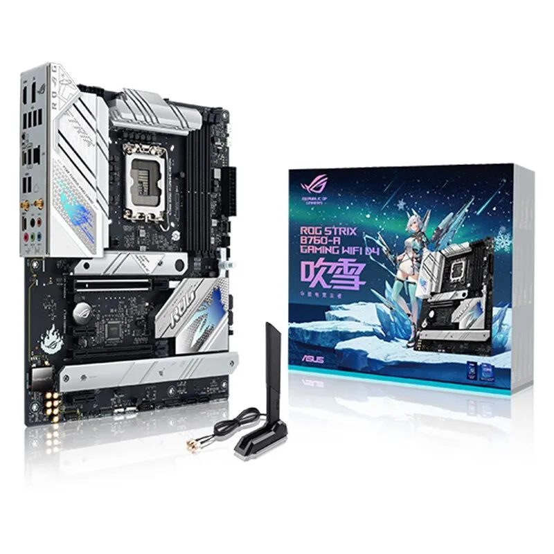 Asus-ROG STRIX B760-A Placa-mãe Gaming, Soquete WiFi D4, LGA1700 para 12th e 13th Gen Core, CPU i5, i7, i9, Intel B760, Novo, Branco