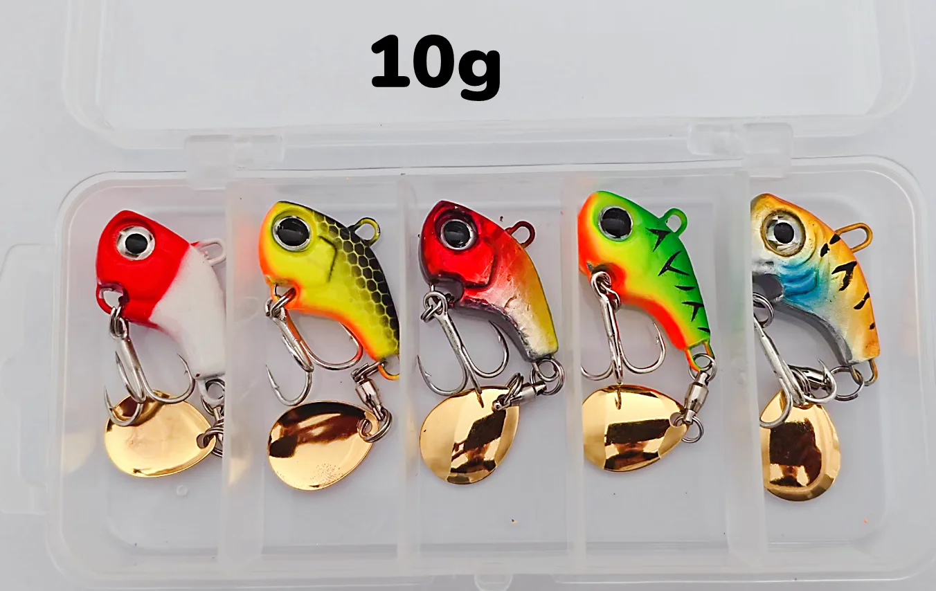 Angeln Locken Set 5 stücke Wobble Rotierenden Metall VIB Vibration Köder Spinner Löffel Jig Meer Lockt Künstliche Harte Köder Pailletten angelgerät