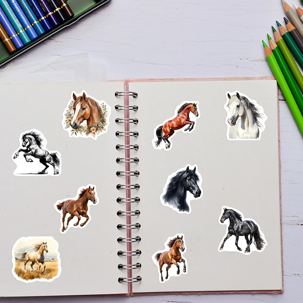 Galloping Horse Artistic Stickers Vinyl DIY Waterproof Decal Decor For Scrapbook Diary Journals Laptop Phone Luggage Bottle Gift