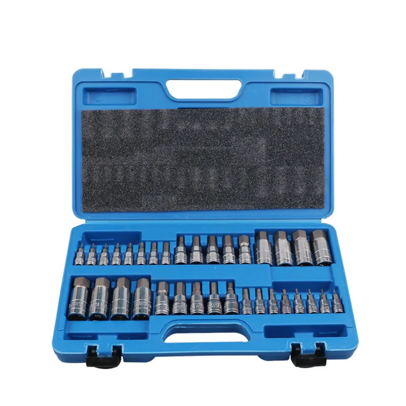 

34pcs Master Hex Bit Socket Set Allen Wrench Bit Kit Hex Key for Ratchet Socket Tool SAE and Metric 3/8, 1/4, 1/2 Drive Socket