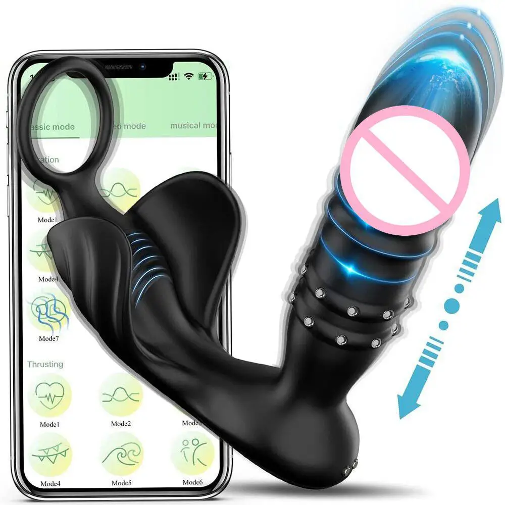 Vibrating Butt Plug for Men Beginner APP Anal Plug Prostate Massager Perineum Stimulator Male Masturbator Sex Toy for Men 18+