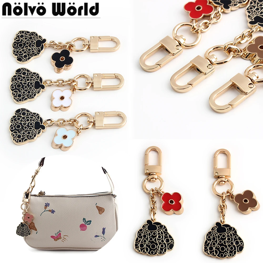 2/4/15PCS Pumpkin/Plum blossom Shape 100x35mm Key Chain Bags Car Key Pendant For Handbag Keyholder Purse DIY Gifts Accessories