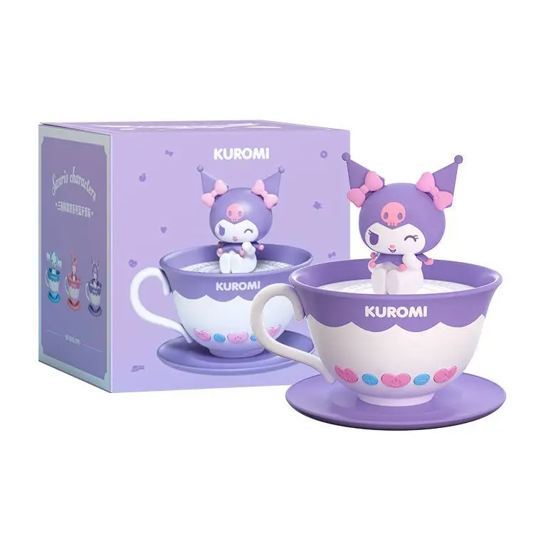

Sanrio Kuromi Teacup Shaped LED Night Light Cute Figurine Design Soft Glow Lamp for Bedroom Decor and Gifts for Fans