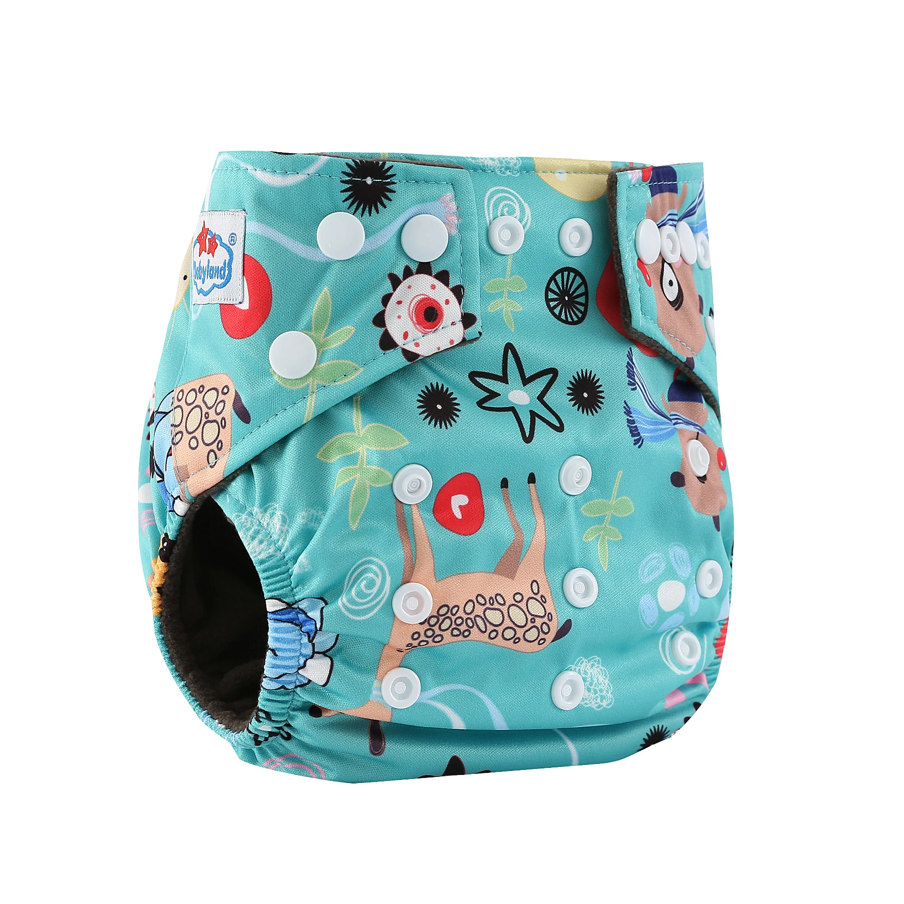 [Babyland] pañal de carbón de bambú lavable, reutilizable, pañal de tela para bebé, respetuoso con el medio ambiente, pantalones de pañales ajustables, cubiertas de pañales