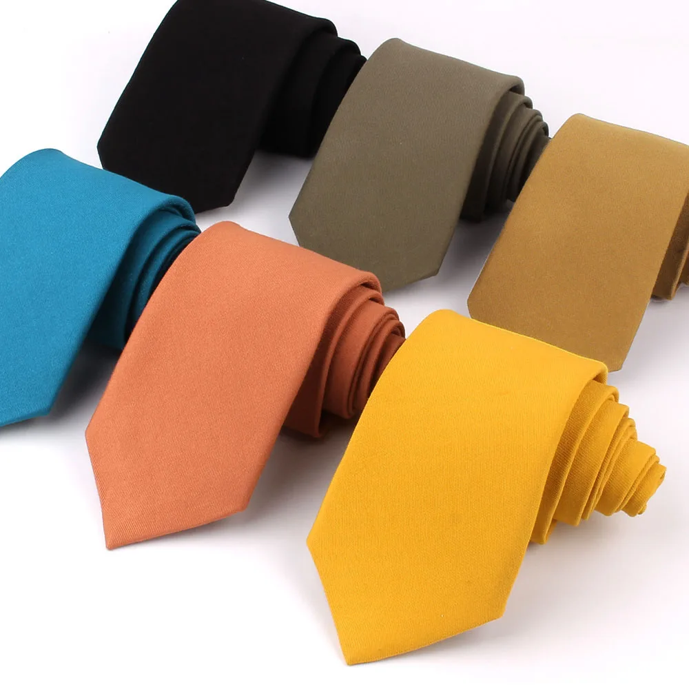 New Cotton Neck Ties For Men Women Casual Solid Color Tie For Wedding Business Suits Skinny Tie Slim Men Necktie Gravata Gifts