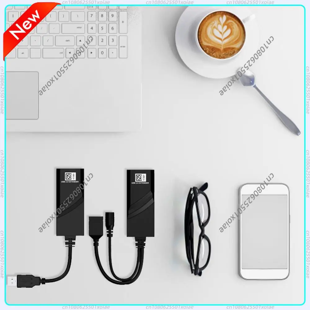 

USB 2.0 Extender Over Cat5 Cat5E Cat6 Ethernet Cable Transfer Up to 100M RJ45 Receiver with DC5V/2A Power Adaptor Plug and Play