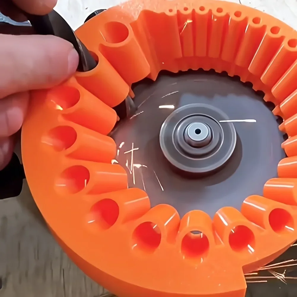  1 قطعة مبراة لقمة مثقاب يدوية، تصميم مريح للاستخدام المنزلي/ورشة العمل، تتضمن محول زاوية 125 مم #1